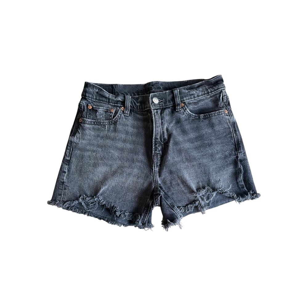 American Eagle Ex Boyfriend Stretch Cutoff Short Washed Black 0